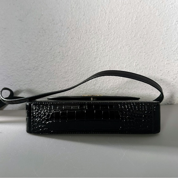 NWT‎ MICHAEL MICHAEL KORS KATYA MEDIUM FLAP CROSSBODY CROC-EMBOSSED IN BLACK - Picture 4 of 11